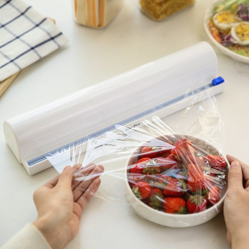 保鲜膜切割器锡纸家用收纳盒滑刀式分割器PE膜厨房神器食品塑料