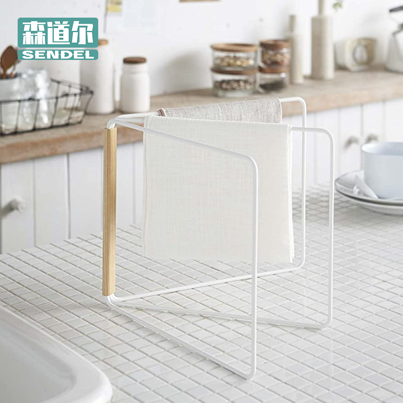 日式折叠金属木质洗碗巾晾干架