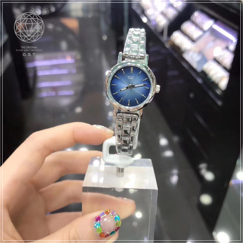 蓝渐变金属ost女简约风手表
