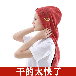 干发帽超强吸水速干神器加厚浴帽加大加长可爱干发帽女纯棉珊瑚绒