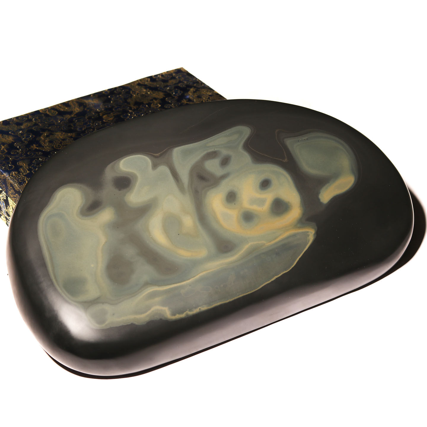 国家非遗高档孤品福字摆件歙砚可做干泡《满堂福气》老坑金晕天然原石文房四宝研磨墨书法绘画收藏精品砚台