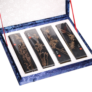 国家非遗古法纯松烟墨胡开文竹报平安套装徽墨徽州墨锭墨块墨条礼盒装研墨书法绘画专用墨文房四宝艺术礼品墨