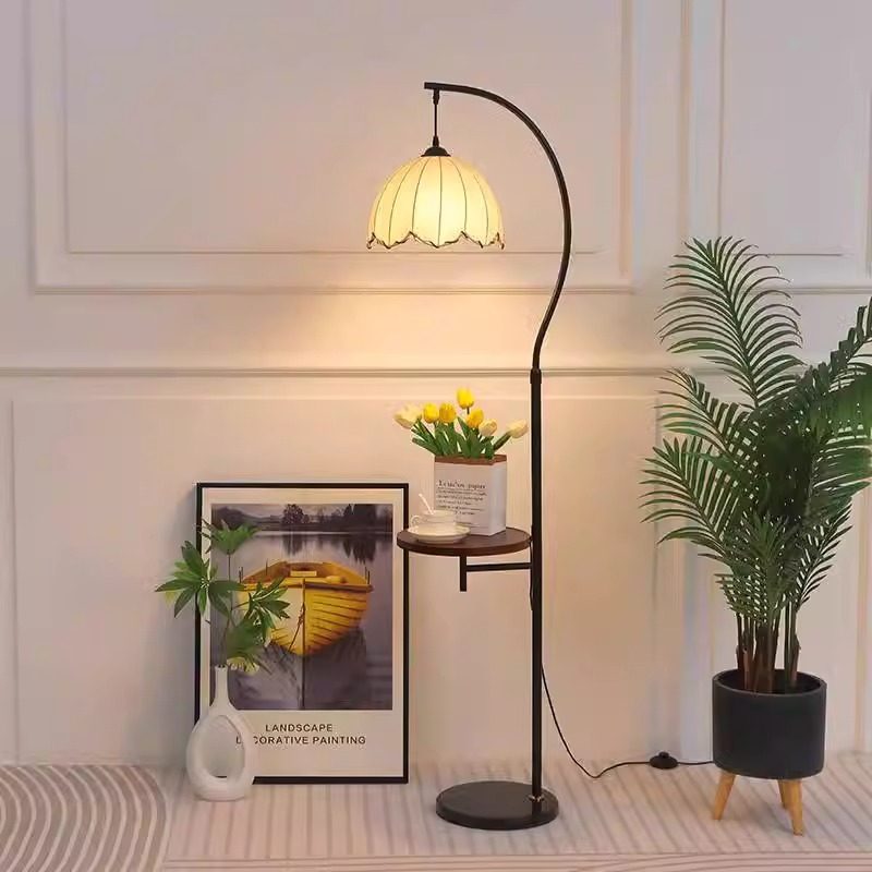 中古风落地灯客厅沙发旁置物架卧室床头灯复古侘寂风民宿酒店灯具,家装灯饰光源,装饰落地灯,淘宝优惠券,粉丝福利购,淘宝优惠卷