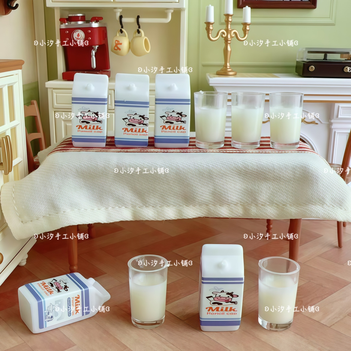 定制仿真微缩食玩牛奶盒diy奶油树脂饰品配件手工场景摆件冰箱贴