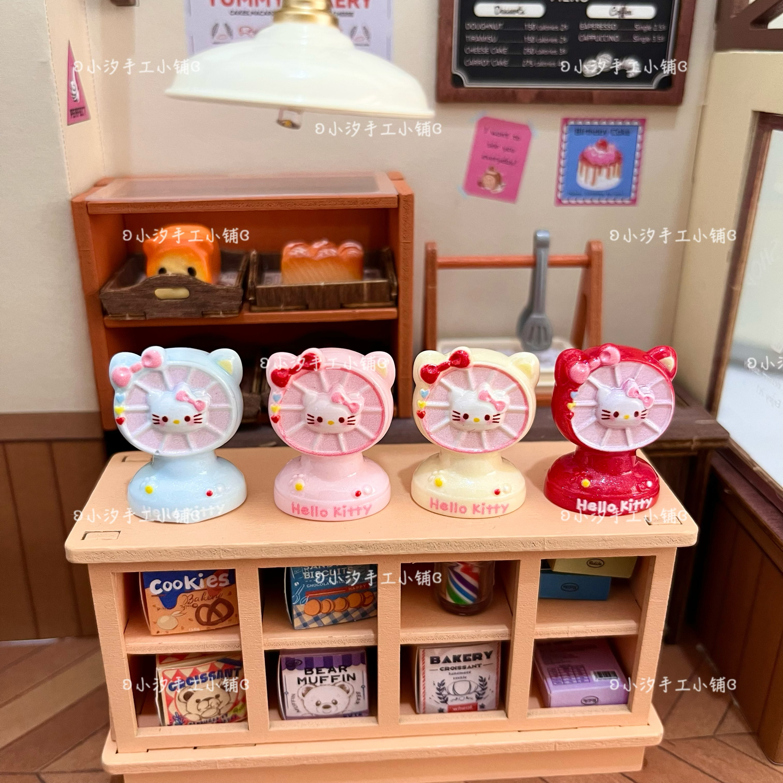 定制仿真kt风扇diy奶油胶树脂饰品配件娃屋摆件冰箱贴发夹钥匙扣