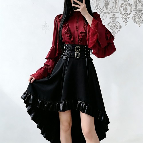 lolita王子系衬衫哥特sk黑色半裙