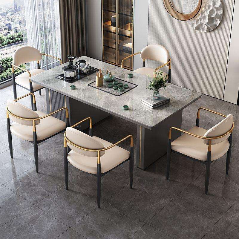 轻奢现代简约家用办公多功能意式茶台泡茶阳台岩板茶桌一体一整套