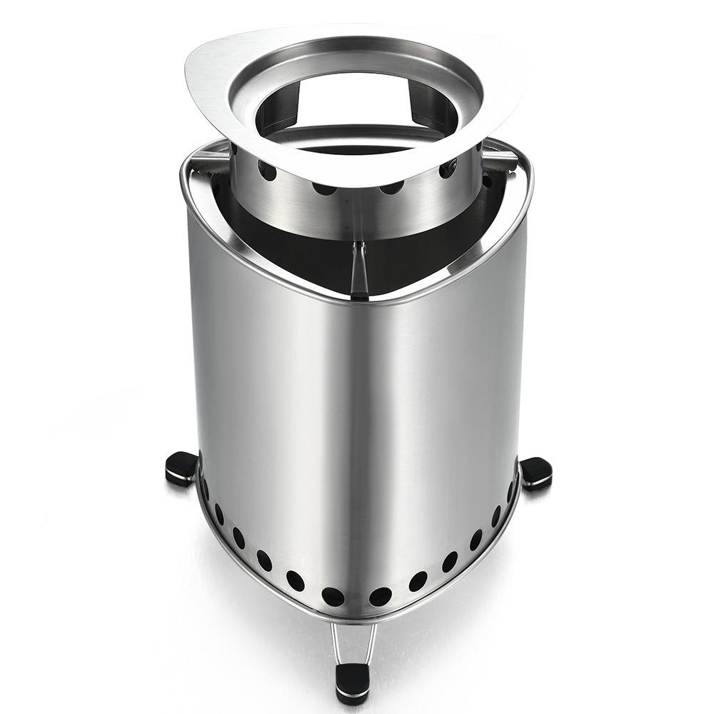 户外野营无烟柴火炉不锈钢火炉便携式篝火炉庭院取暖炉子firepit