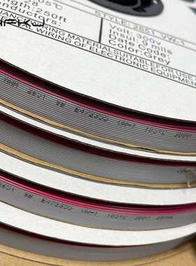 2651红边灰排线1.0mm10p扁平线压2.0mmIDC镀锡铜76米/卷10P-64P