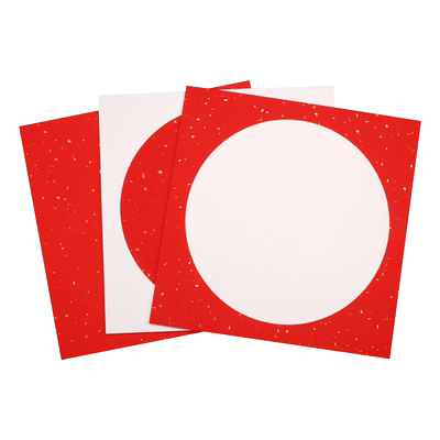 加厚正方形宣纸卡纸圆形镜片软卡