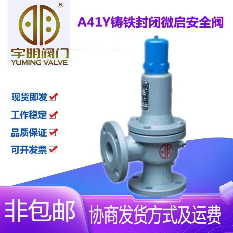 宇明阀门集团A41Y-16Q球墨铸铁法兰弹簧封闭微启式安全阀DN25-150
