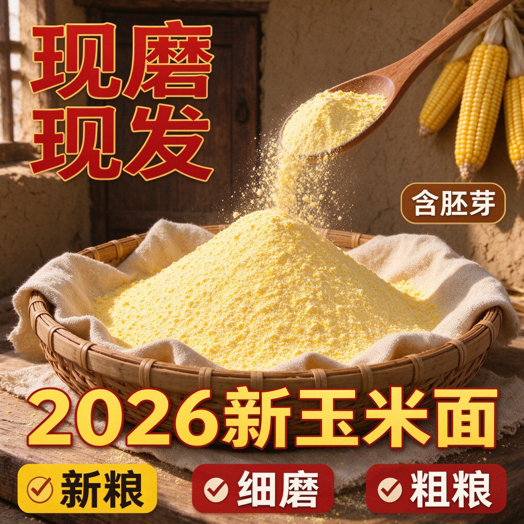 现磨山西新玉米面粉500g装新鲜食用烙饼优质汾农家都苞米棒子面香