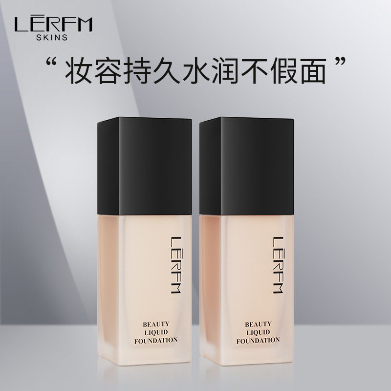 蓝尼芳可水漾焕亮裸感粉底液遮瑕持妆防水防汗不易脱妆女士化妆品