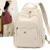 新款 时尚 百搭牛津布双肩包女休闲通勤背包防水尼龙旅游包妈咪包