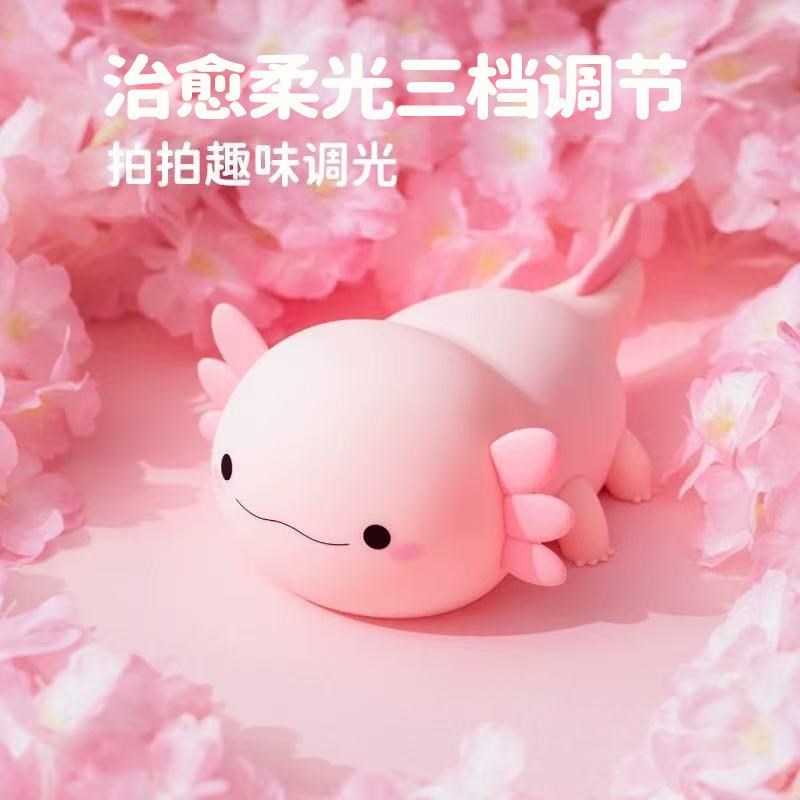六角恐龙小夜灯创意硅胶LED奶龙拍拍灯USB充电床头伴睡灯儿童礼物