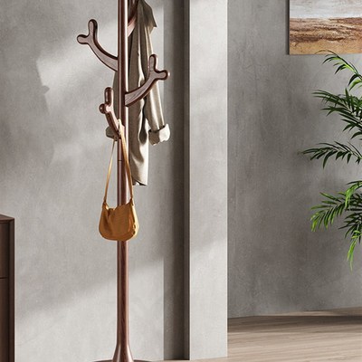 精选实木衣架落地式卧室家用小衣架彷古式入口衣架晾衣架