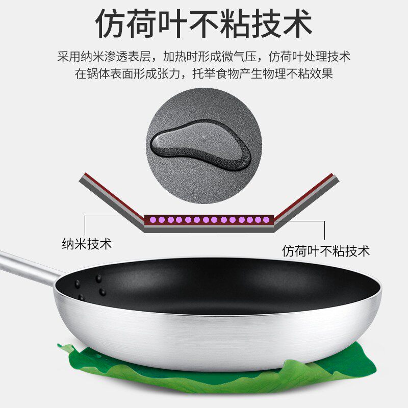 炊大皇煎锅家用商用电磁炉不粘小平底锅煎盘18/20/30cm煎蛋饼牛排