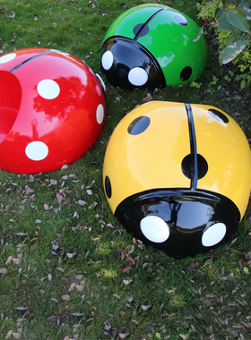 精选幼儿园七星瓢虫卡通雕塑摆件公园井盖遮挡装饰户外园林甲壳虫