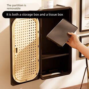精选中古风收纳纸巾盒悬挂式大包纸巾壁挂式家用厨房卫生间倒挂置