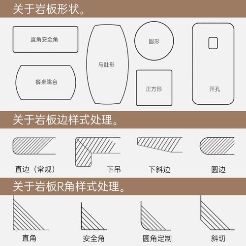 长方形黑色简约岩板餐桌厨房大理石台面定制单独桌面板材订制加工