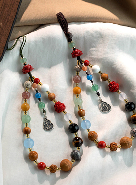 福一方十二生肖多宝十八籽手机链挂饰18籽钥匙扣挂绳高级感挂件