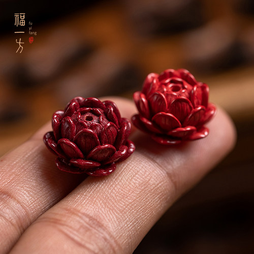 精致莲花散珠DIY朱砂手串配件