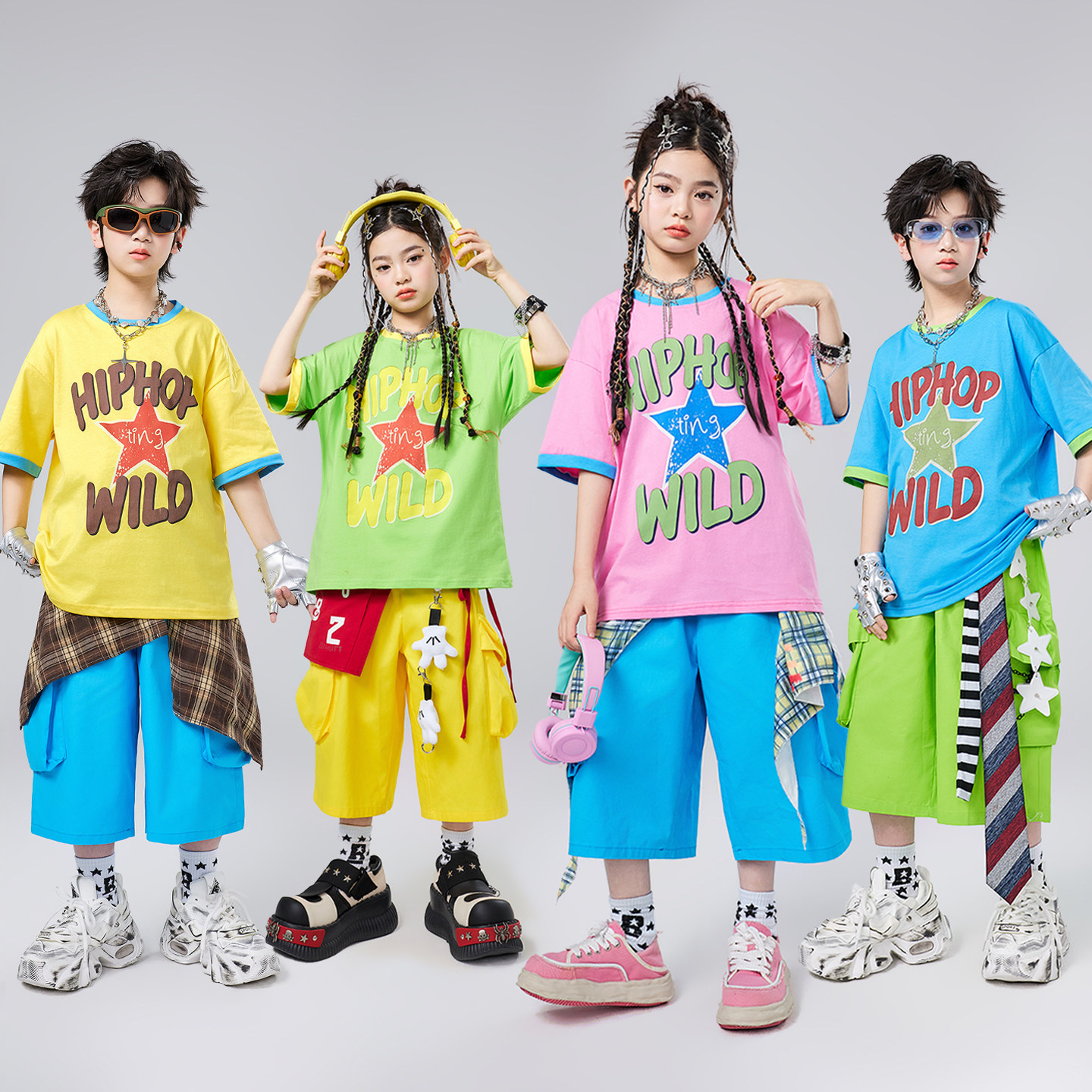 街舞儿童潮服多巴胺演出服女童爵士舞幼儿jazz舞蹈男童架子鼓表演
