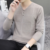 春季 长袖 t恤男士 2026新款 V领底裤 t恤0128w