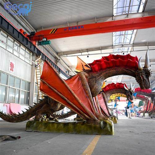 大型仿真西方龙机械动态模型主题公园园林景区恐龙雕塑厂家定制