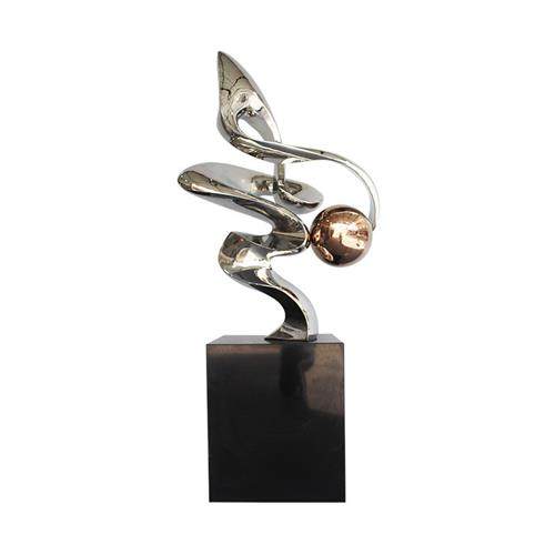 不锈钢飘带雕塑立体酒店大堂家居落地摆件户外园林景观小品现代