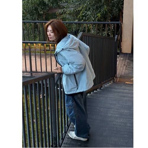 琴仔 秋冬户外机能风连帽3M新雪丽棉棉服休闲宽松保暖外套女Q135