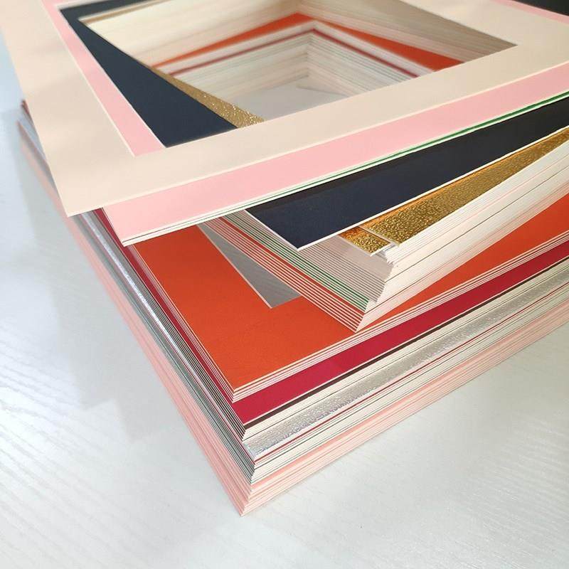 新viu品张8开简易画儿画装裱框挂童墙纸展单层装裱彩卡纸4框相框