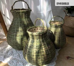 竹篓装鱼老式农村竹编器制品户外抓鱼鱼神篓编子竹筐摘茶叶用篓子