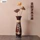 泰国芒果木花瓶实木雕刻插花瓶木质客厅卧室居家装 饰风格 柱形花瓶