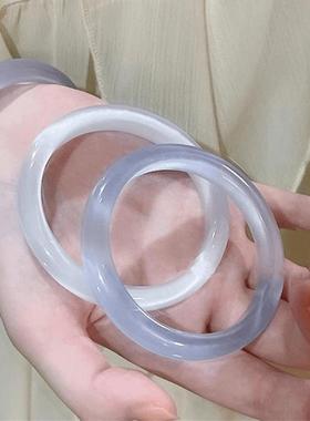 工厂店猫眼石手镯白月光冰冰蓝抖快爆款白色灰色旅游纪念玻璃手镯