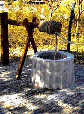 井口辘轳手摇打水机老辘轳旅游景区装饰酒楼茶楼民俗影视道具井架