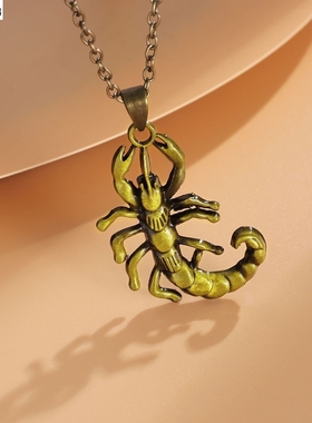 珑恒跨境饰品北欧合金毒蝎子吊坠项链男士流行复古项饰厂家潮流