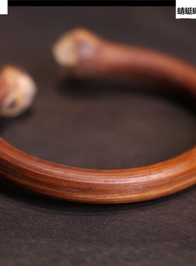 银饰西藏鸡血藤手镯戒指情侣款复古民族风文玩饰品开口手镯