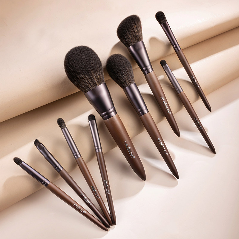 魅后若澜9支化妆刷套装陈采尼推荐动物毛粉底修容眼影刷工具羊毛