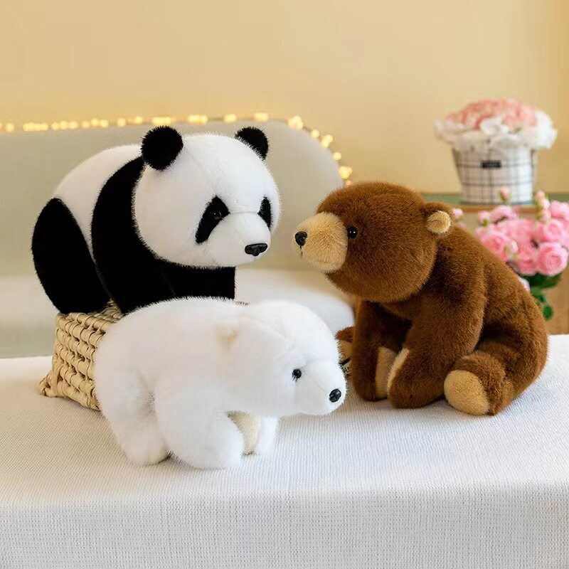 软体趴趴熊猫公仔北极熊毛绒玩具趴姿小熊宝宝睡觉抱枕玩偶部落熊