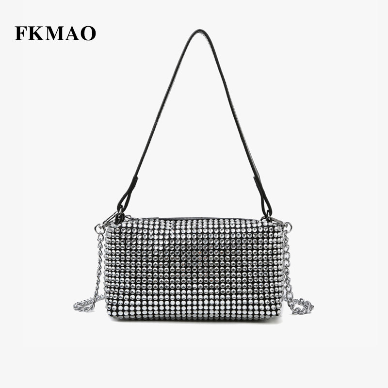 2020新款潮aw大王水钻包同款时尚满钻bling钻石腋下包镶钻斜挎包