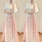 设计师 夏套装 礼物原创樱花集国风汉服改良马面裙汉元 素女新中式