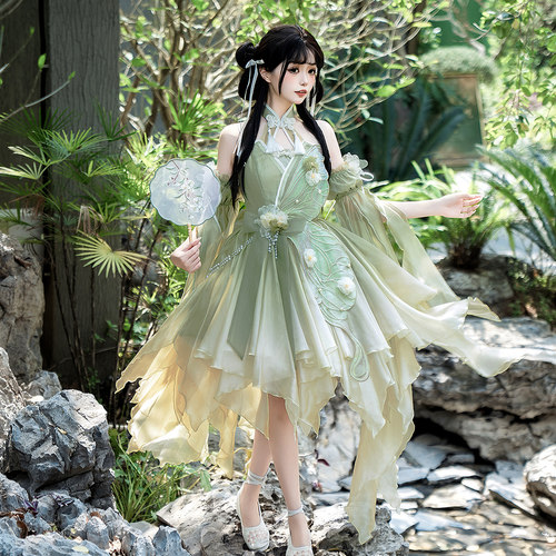 设计师的礼物原创蝶絮忆春山汉服女国风新中式汉元素洛丽塔连衣裙