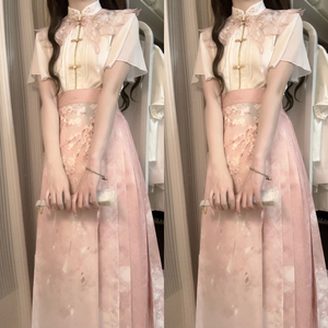 设计师的礼物原创樱花集国风汉服改良马面裙汉元素女新中式套装