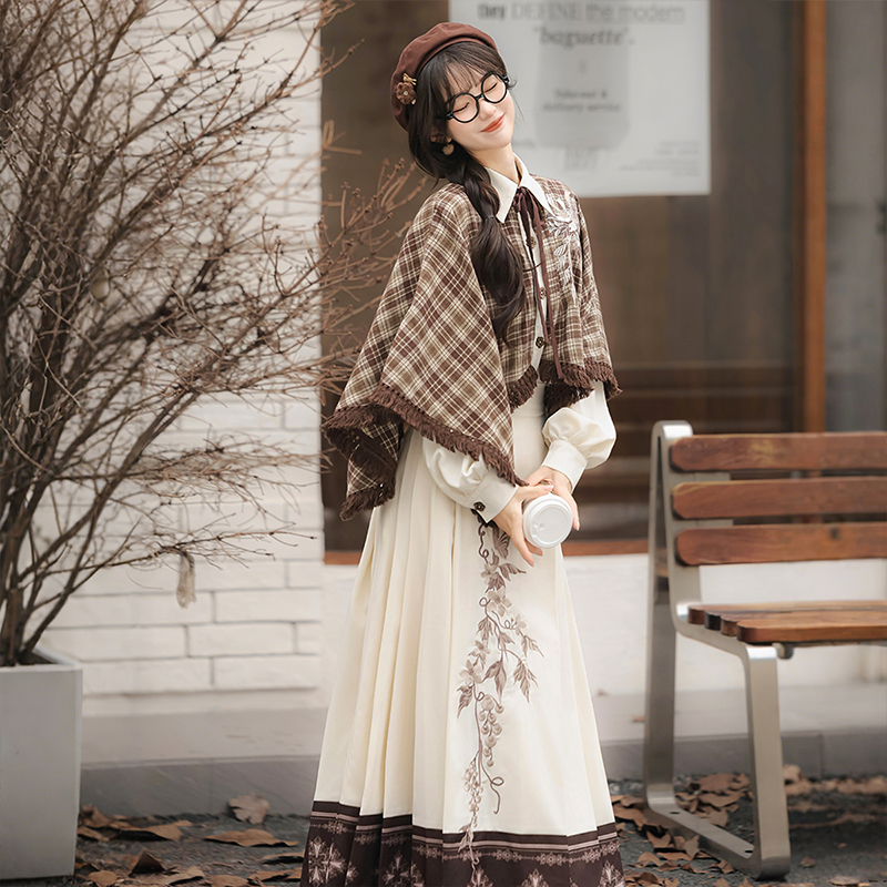 设计师的礼物原创枯枝汉服女日常通勤国风汉元素新中式秋季套装
