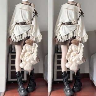 设计师的礼物原创绵绒浅秋汉服国风汉元素新中式复古女古早风套装
