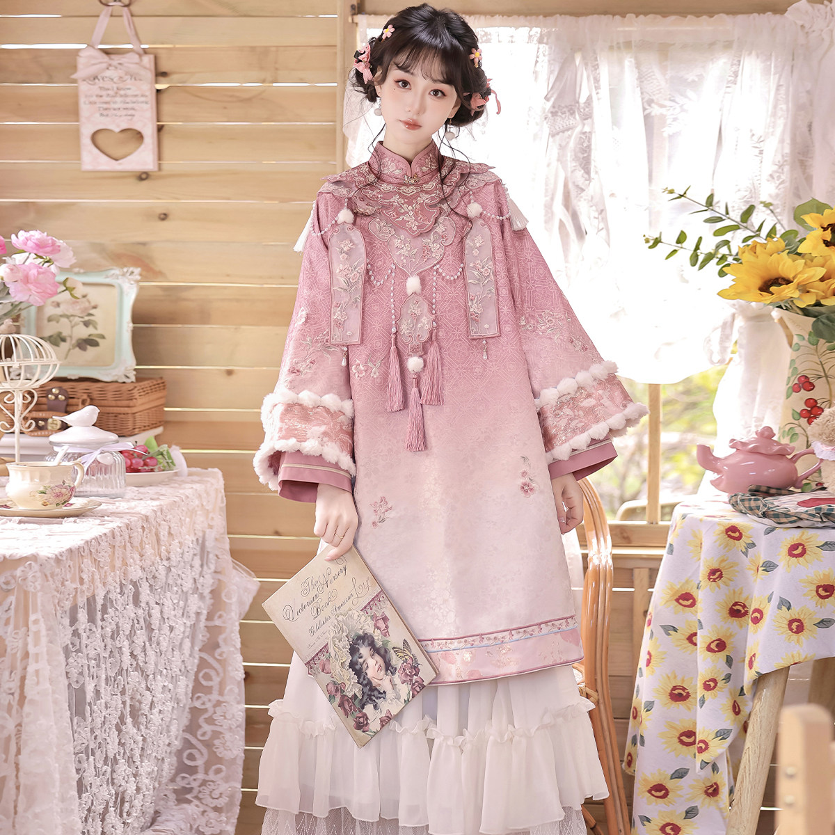 设计师的礼物原创桃雾汉服女国风汉元素新中式云肩汉洋折衷秋套装,女装/女士精品,汉服套装,淘宝优惠券,粉丝福利购,淘宝优惠卷