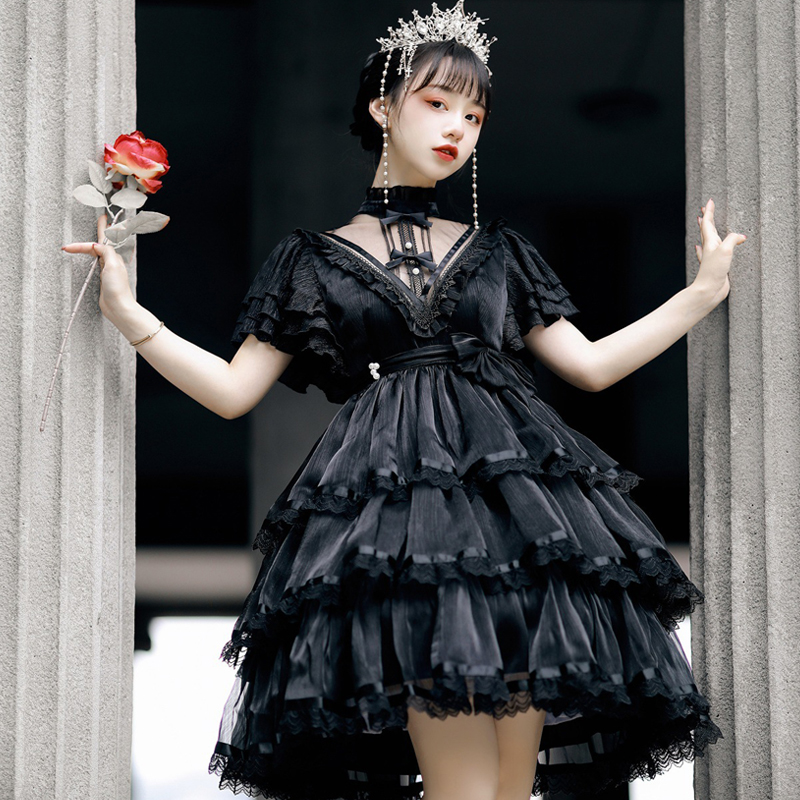 洛丽塔lolita暗黑cla系大裙摆