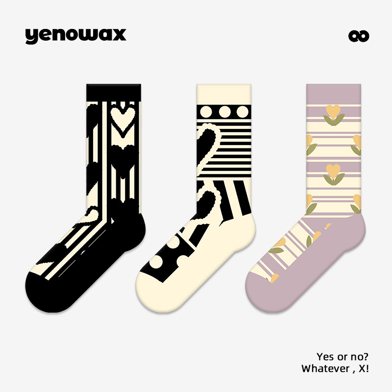 YNWX透明玻璃丝袜子女秋冬季ins潮设计感女小众甜美风短袜中筒袜