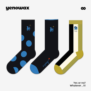 春秋季 女士卡通可爱中筒袜吸汗防臭复古原创潮流学生袜外穿棉袜女